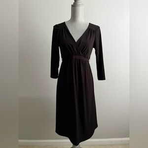Elegant Black V-Neck Maternity Dress